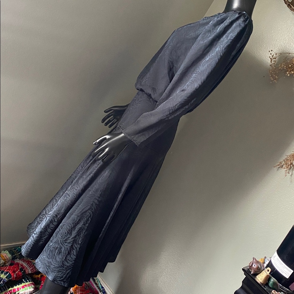 Vintage Black Textured Dress by Kono - Picture 6 of 14